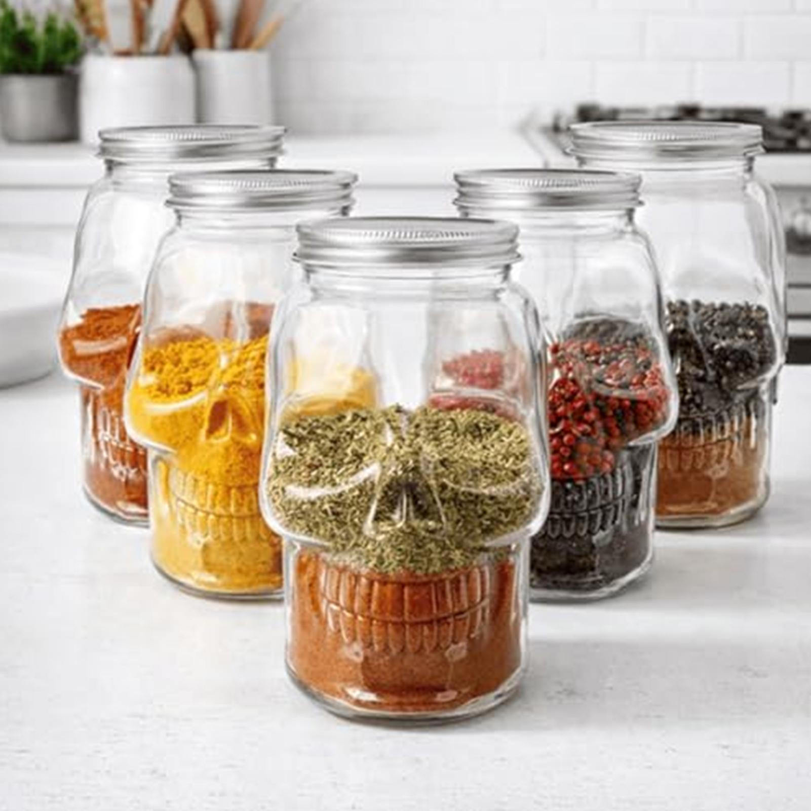 Meal Prep For A Day - Potes transparentes com tampa, tipo Mason,