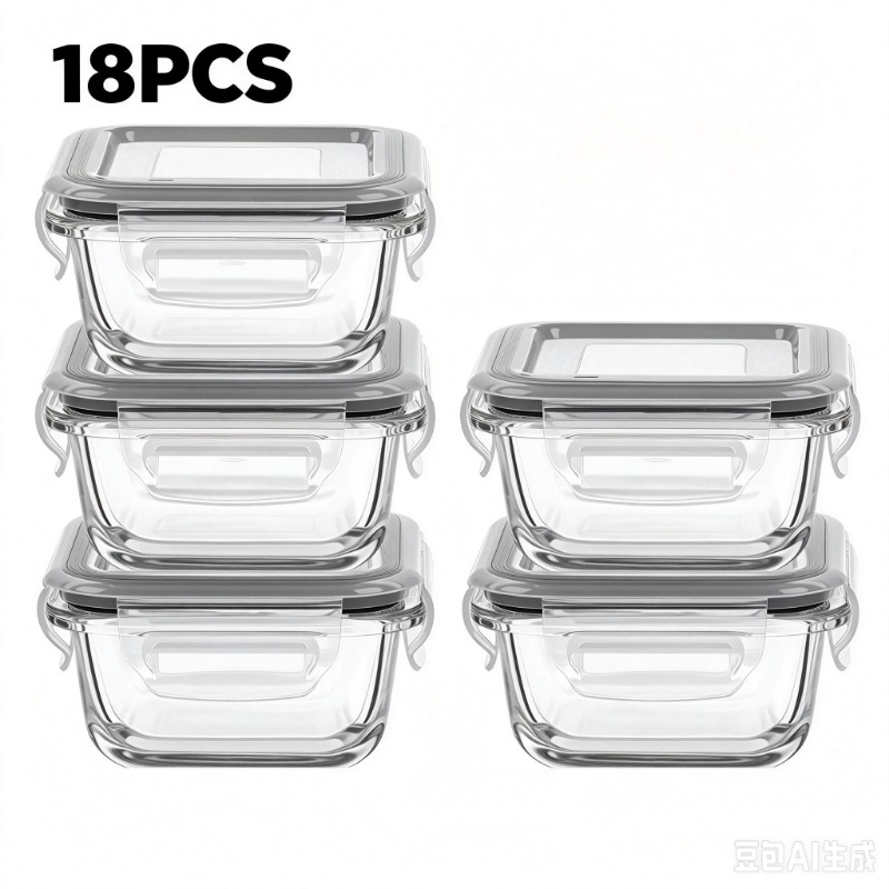 Meal Prep Glass Containers With Lids - Conjunto de recipientes de vidro para