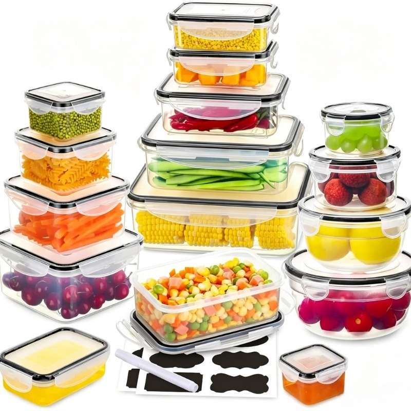 Meal Prep Glass Containers With Lids - Conjunto de recipientes de vidro para