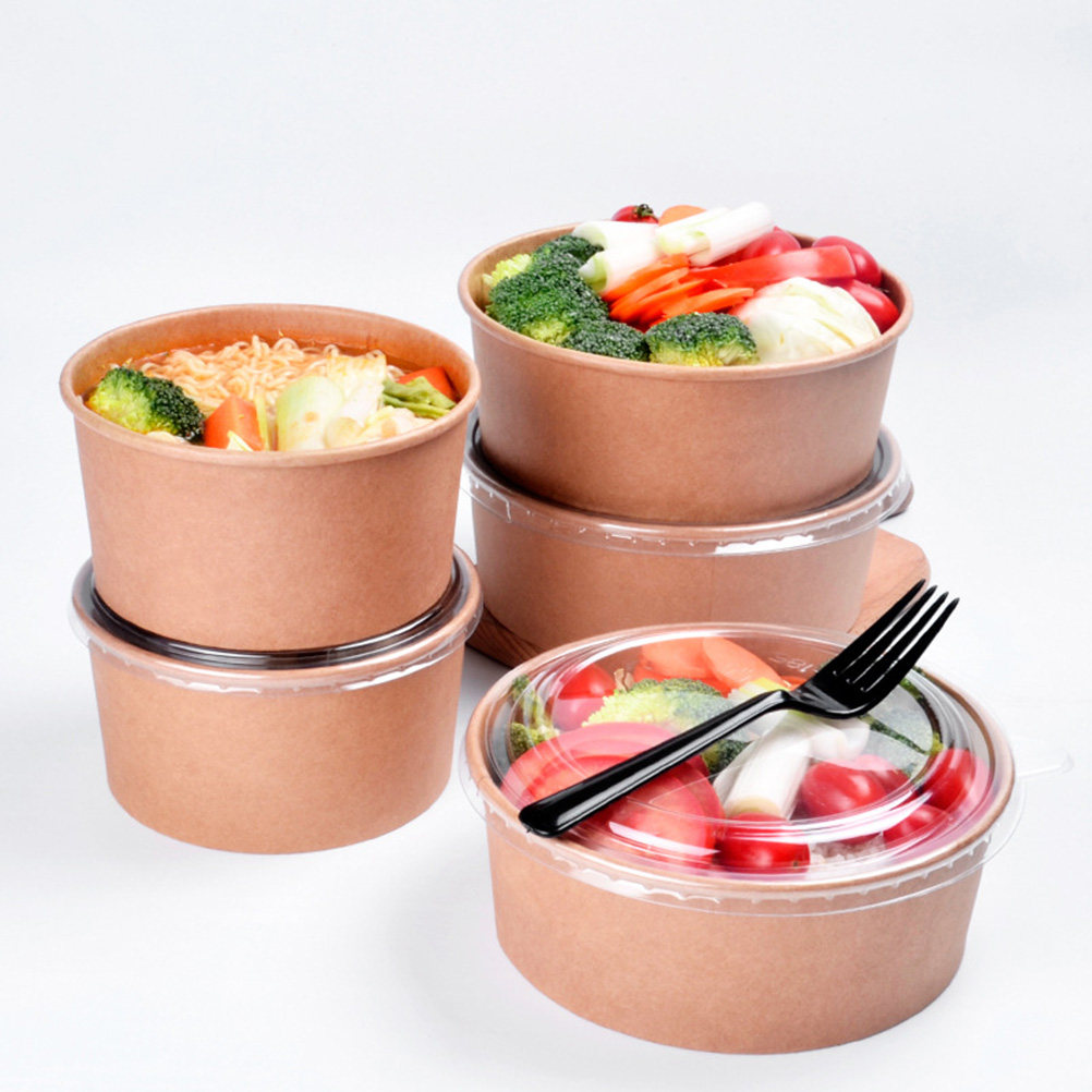 Meal Prep Box - 20 Tigelas de Papel Kraft Descartáveis