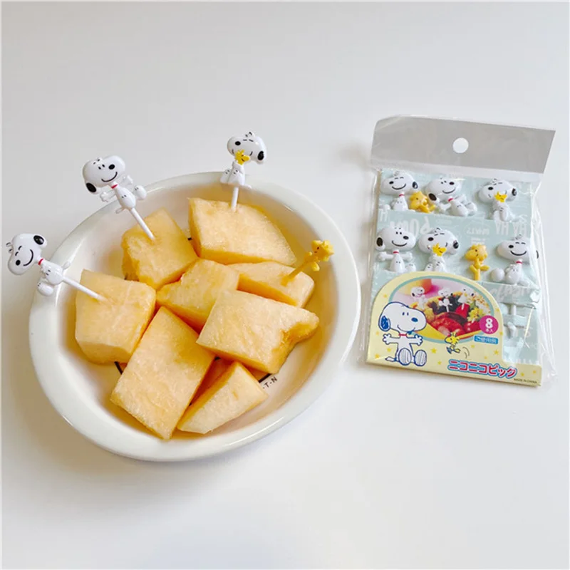 Meal Prep Box - Garfo de frutas Snoopy para bento,