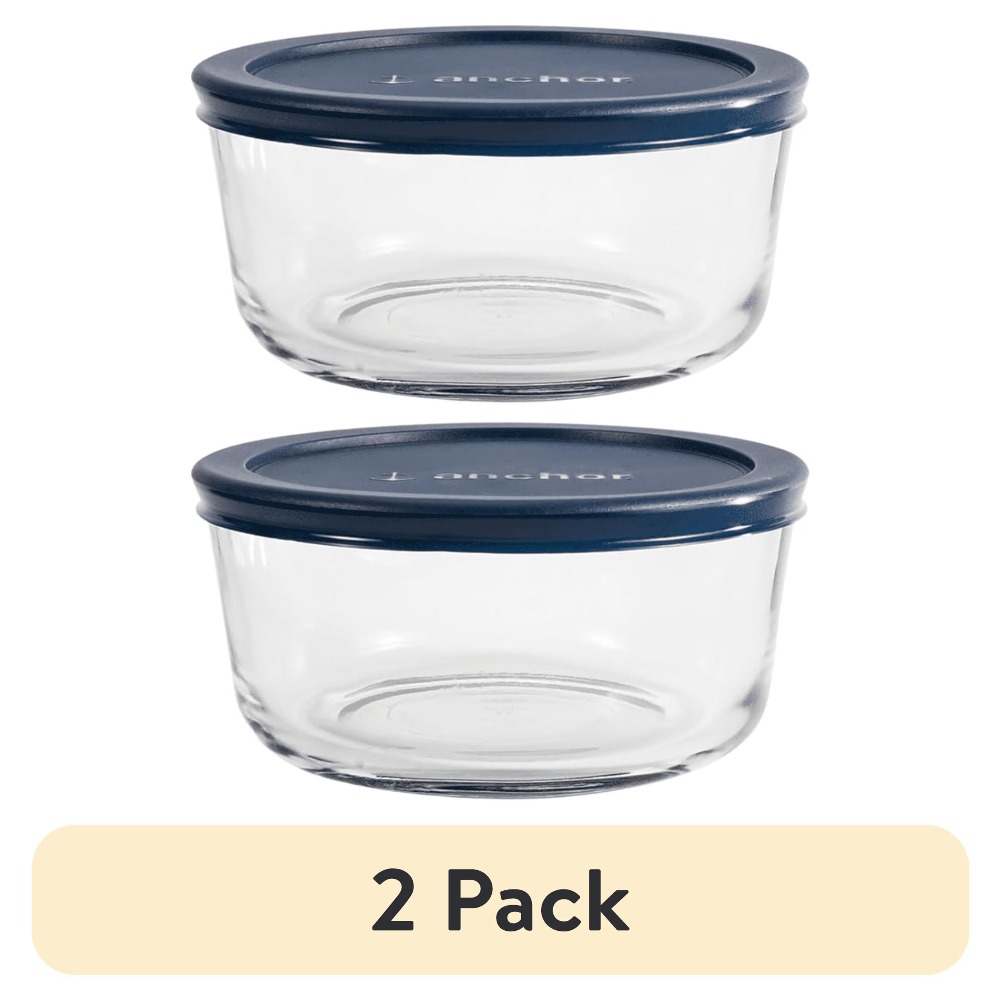 Meal Prep Glass Containers With Lids - Conjunto de 2 Recipientes de Vidro
