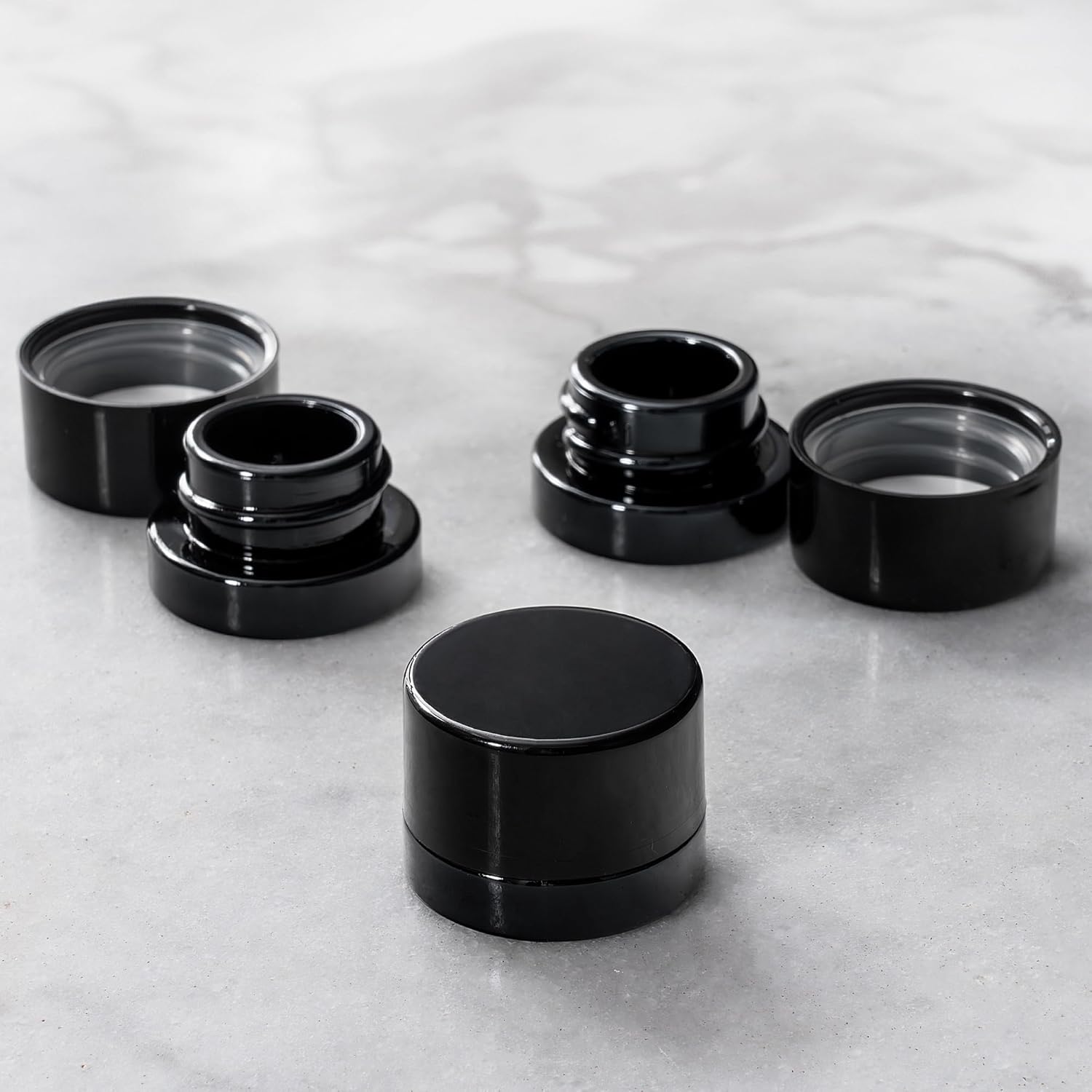 Meal Prep Glass Containers With Lids - Frascos de vidro preto grosso de