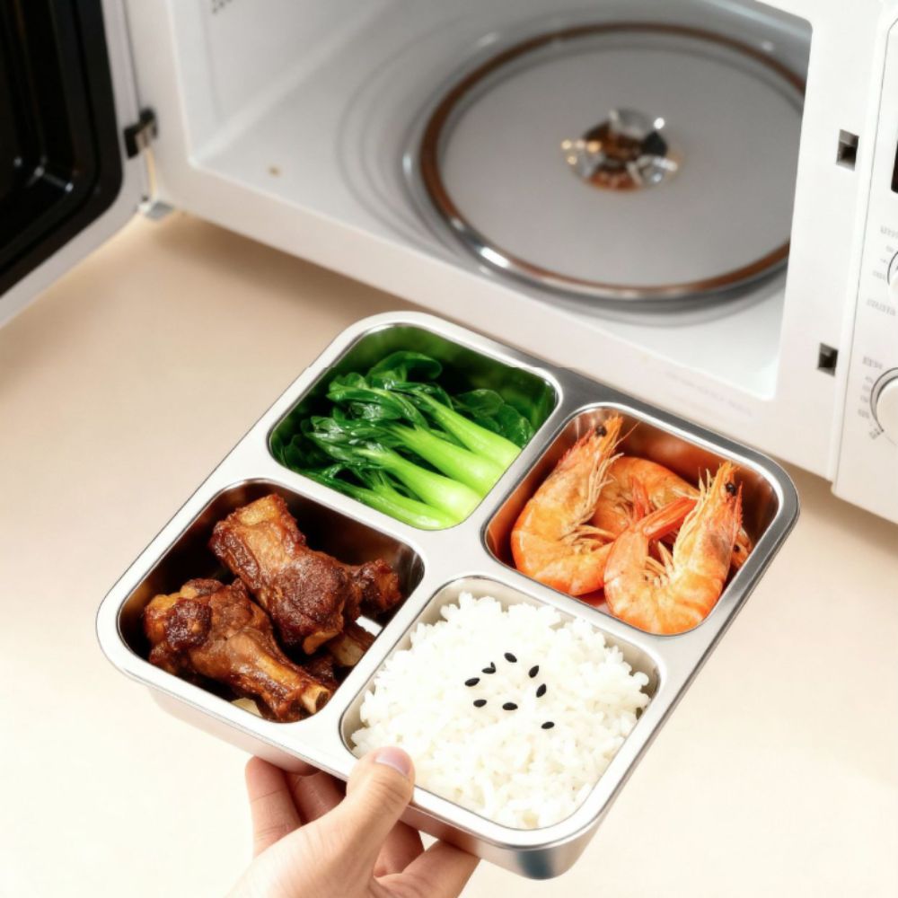 Caixa de almoço quadrada com 4 - Meal Prep Lunch avaliação e preço