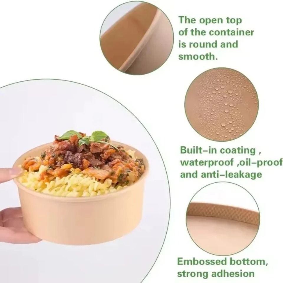 10/20PCS Tigelas de Papel Kraf - Meal Prep For A Day avaliação e preço