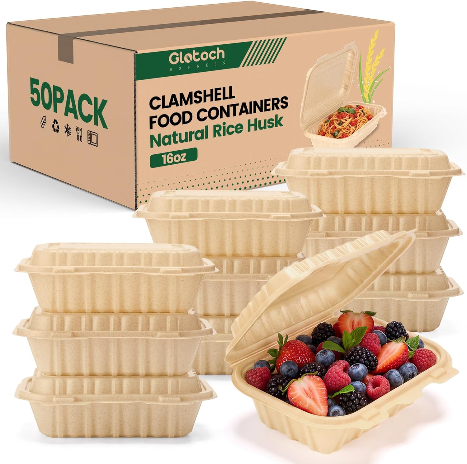 Pacote com 50 Recipientes Clam - Meal Prep Box avaliação e preço