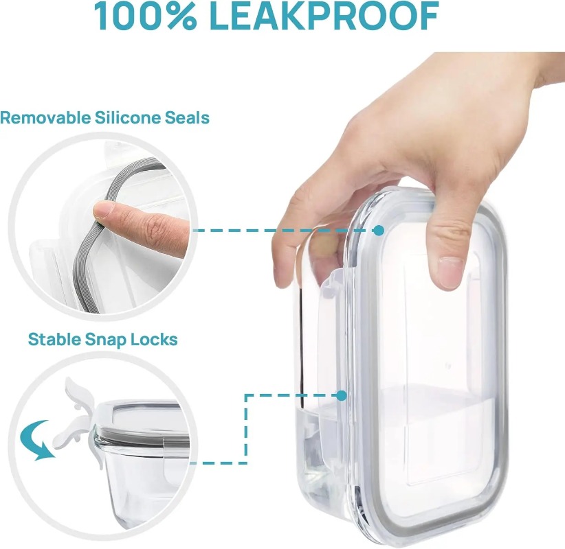 Conjunto de recipientes de vid - Meal Prep Glass Containers With Lids avaliação e preço