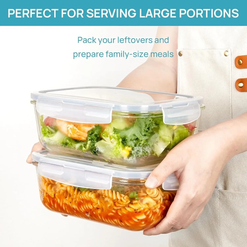 Conjunto de recipientes de vid - Meal Prep Glass Containers With Lids avaliação e preço