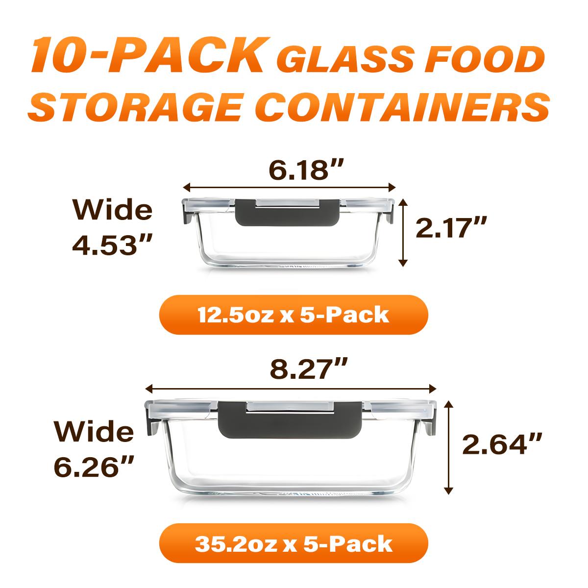 Conjunto de 10 Recipientes de  - Meal Prep Glass Containers With Lids avaliação e preço