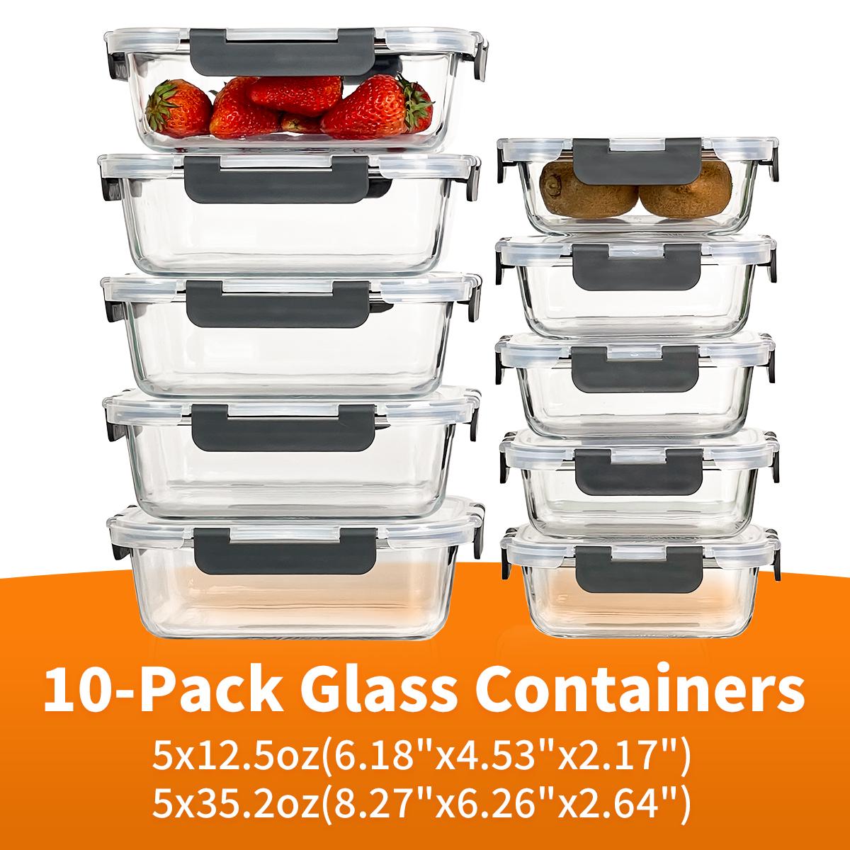 Conjunto de 10 Recipientes de  - Meal Prep Glass Containers With Lids avaliação e preço
