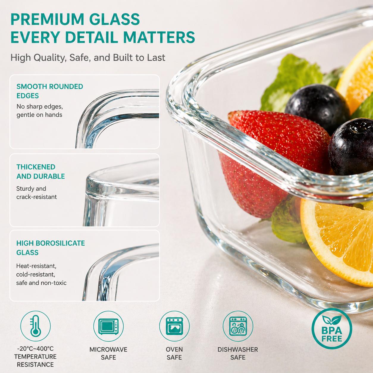 Conjunto de 16 Recipientes de  - Meal Prep Glass Containers With Lids avaliação e preço